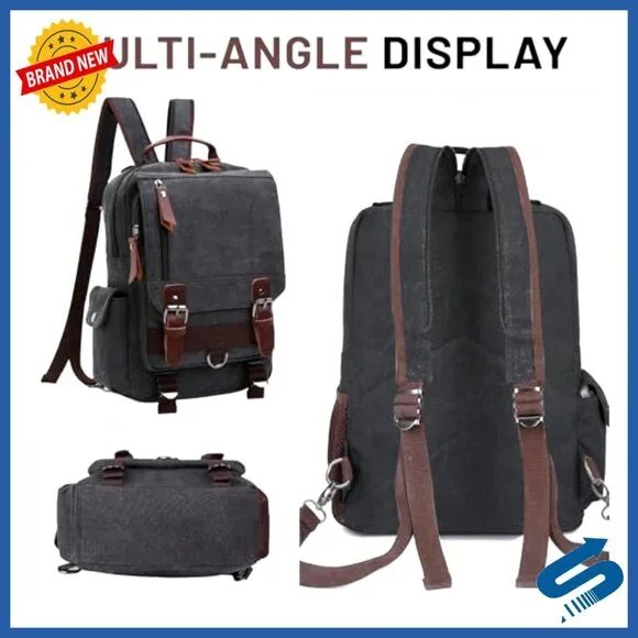 Canvas Cross Body Messenger Bag Retro Travel Backpack Adjustable Strap